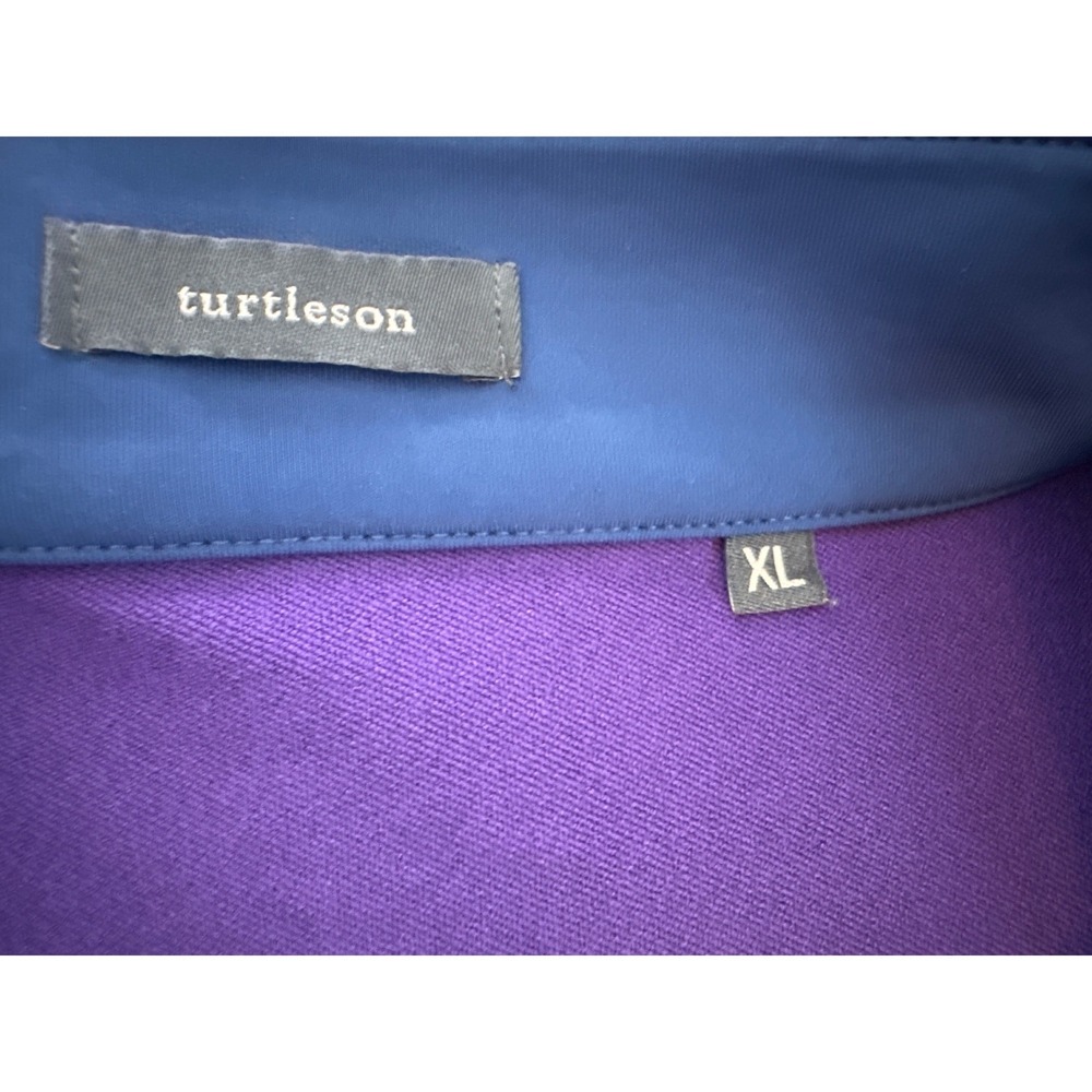 Turtleson Mens XL Purple Quarter Zip Pullover Poly Graphene Stretch Golf Shirt - Picture 7 of 15